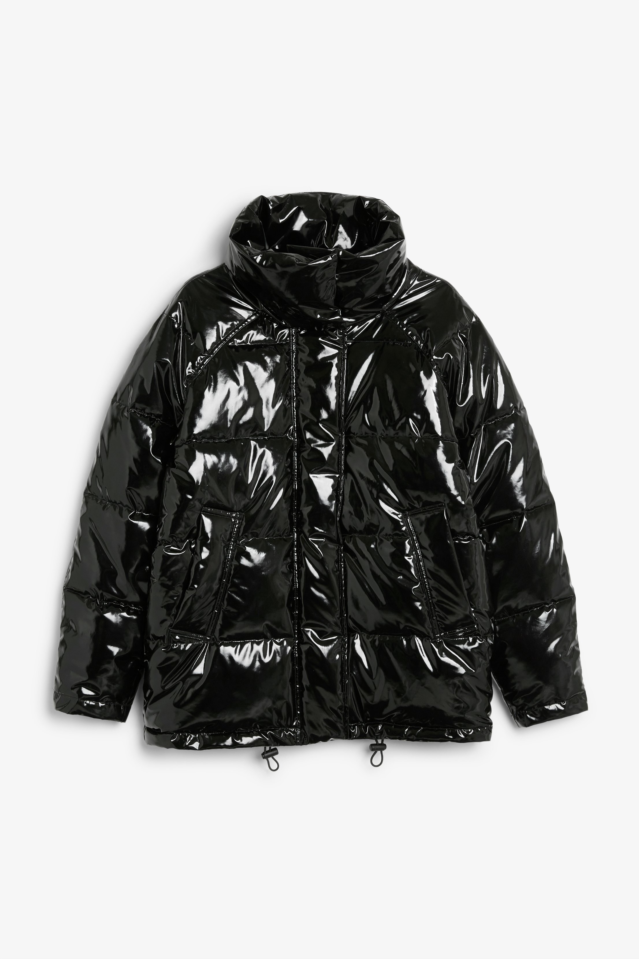 shiny black puffa