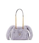 KSNY small chain faux fur purple rabbit bucket bag