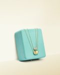 Elsa Peretti Bean design pendant in 18k yellow gold with pavé diamonds