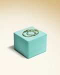 Tiffany Lock bangle in 18k yellow and white gold with half pave diamonds