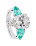 Paraiba ring set in 18K white gold