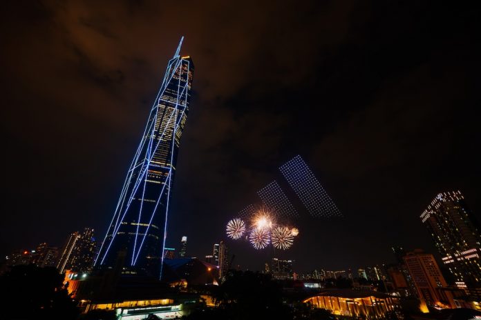 adidas Drone Show - adidas logo + Firework